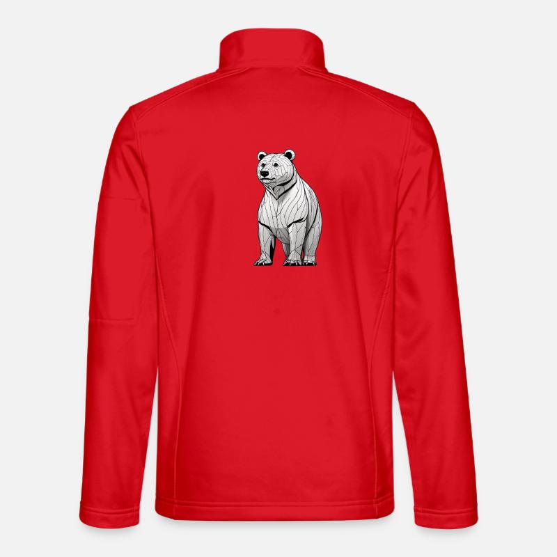 Geometric Bear Line Art Unisex Softshell Jacket
