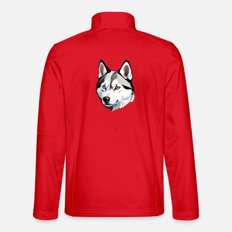Wolfskopf Kopf-Illustration Unisex Softshelljacke