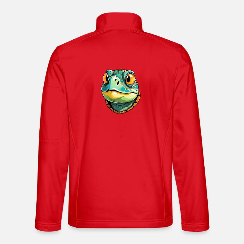 Fröhliche Cartoon Schildkröte - Unisex Softshelljacke - Rot