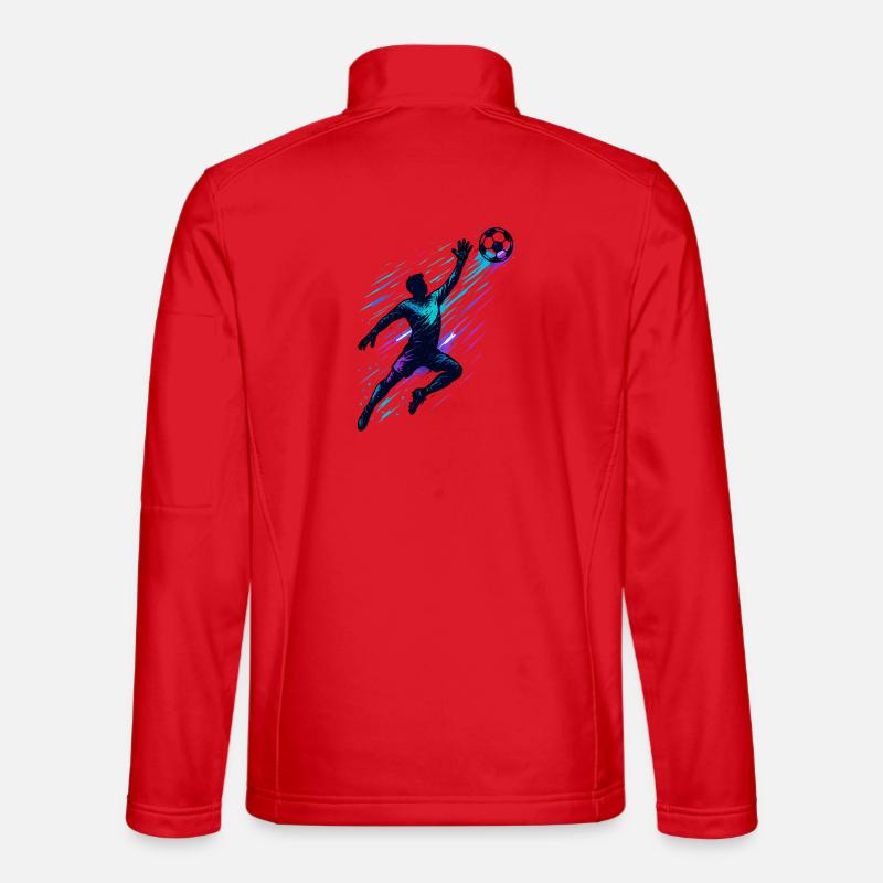 Fußball Torwart Parade Dynamische Aktion - Unisex Softshelljacke - Rot