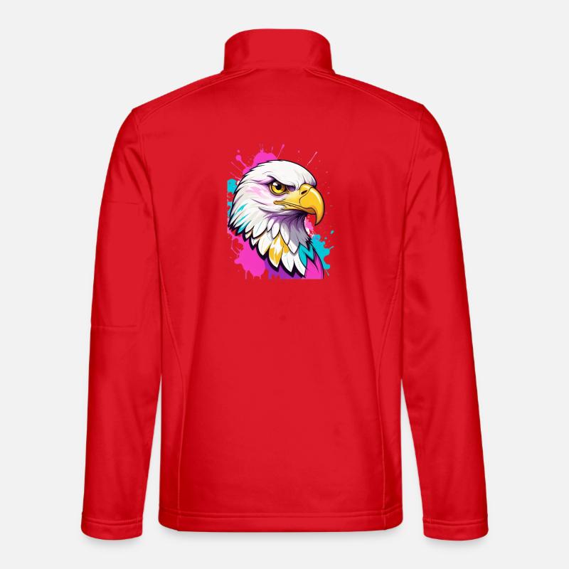 Colorful Eagle Graffiti Portrait Unisex Softshell Jacket