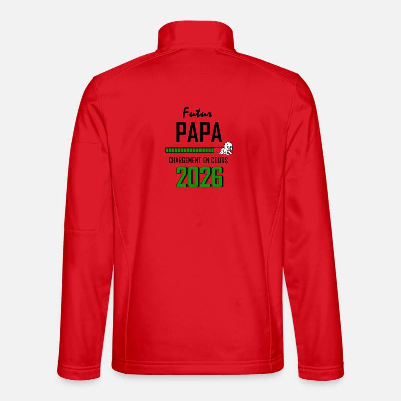 Futur PAPA Countdown 2026 Vert Bébé - Veste en tissu softshell Unisexe - rouge