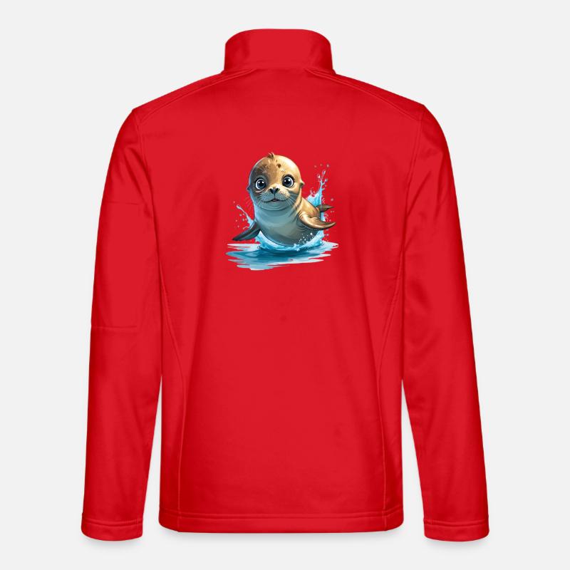 Danse des éclaboussures de phoque heureux Veste en tissu softshell Unisexe