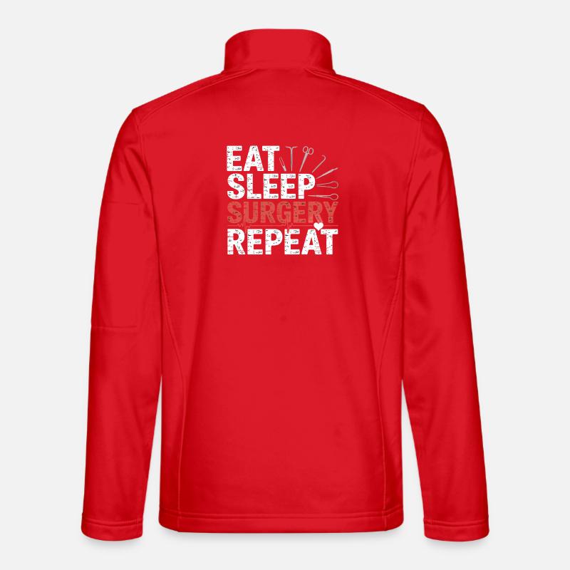 Eat Sleep Surgery Repeat - Unisex Softshelljacke - Rot