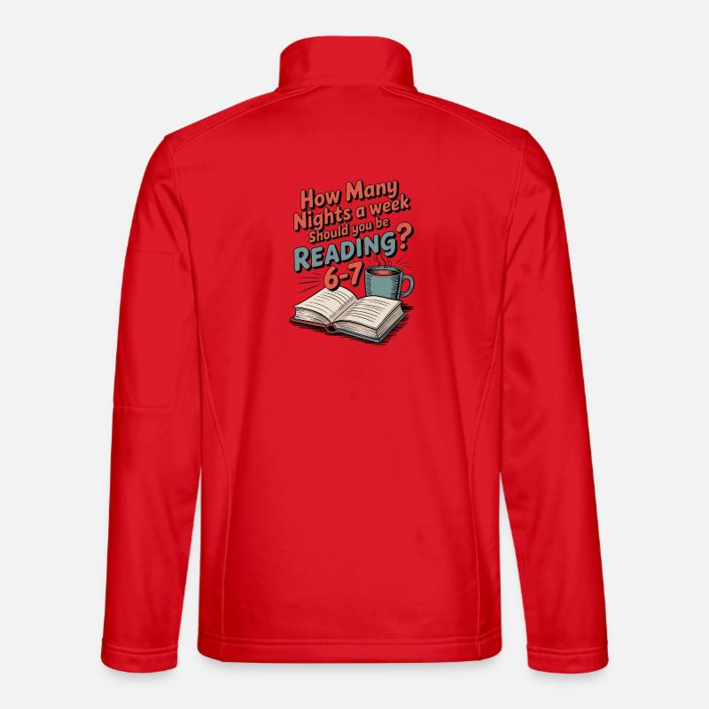 Reading motivation 6-7 nights retro flowers - Unisex Softshell Jacket - red