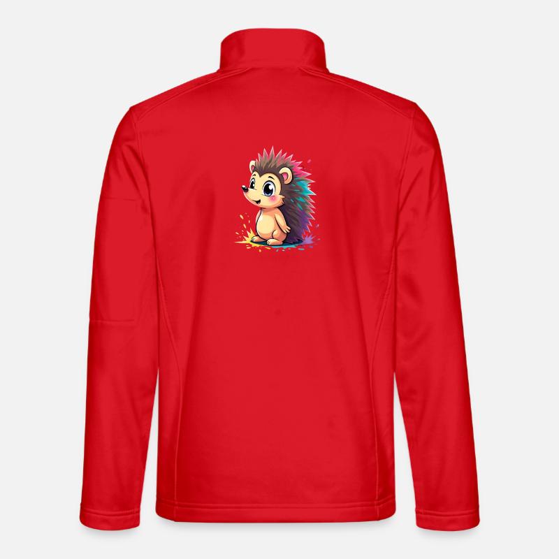 Hérisson à épines arc-en-ciel - Veste en tissu softshell Unisexe - rouge