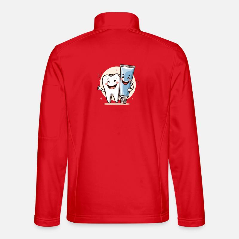 Smiling tooth with toothpaste - Unisex Softshell Jacket - red