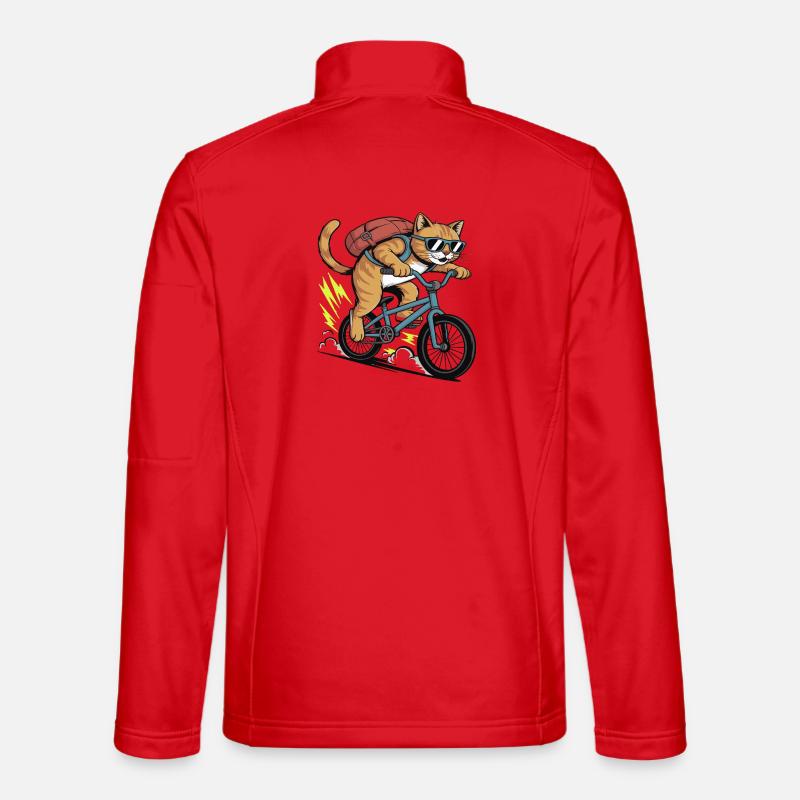 Aventure à moto cool des chats Veste en tissu softshell Unisexe