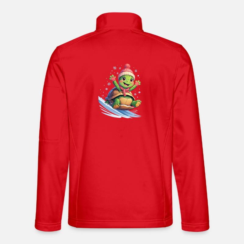 Winter Wave Surfturtle - Unisex Softshell Jacket - red
