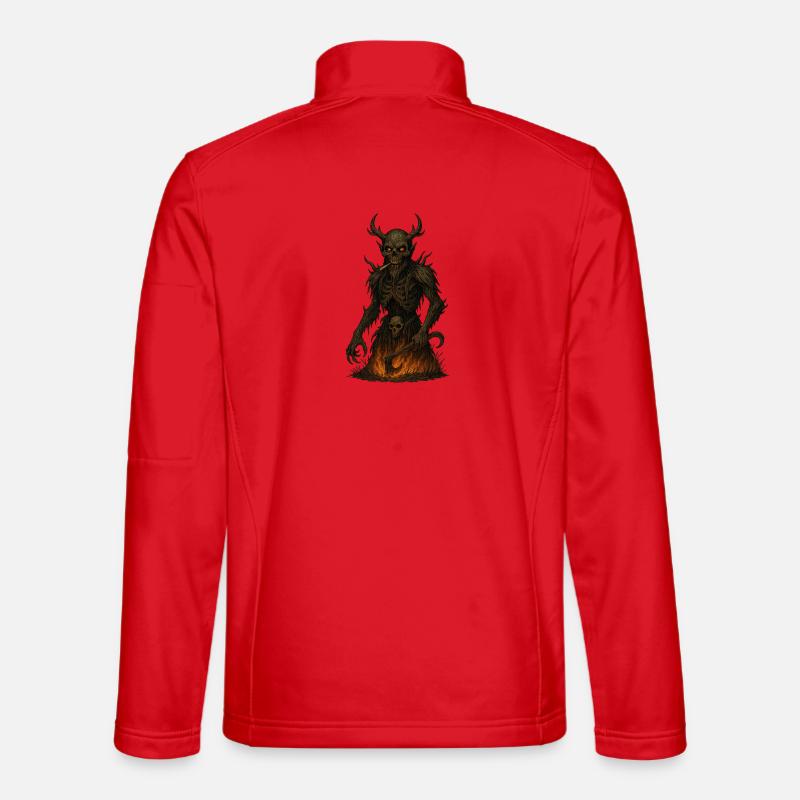 Forest Demon Skull - Unisex Softshell Jacket - red