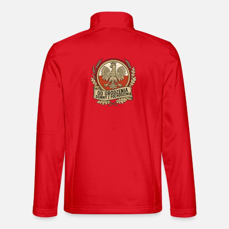 Born Proud Polish Eagle Emblem - Unisex Softshell Jacket - red