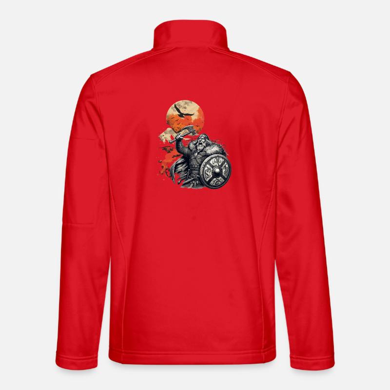 Viking warrior with axe and shield Unisex Softshell Jacket