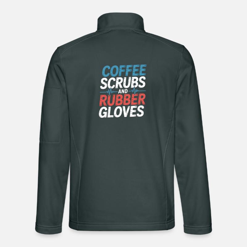Coffee scrub and rubber gloves Unisex Softshell Jacket