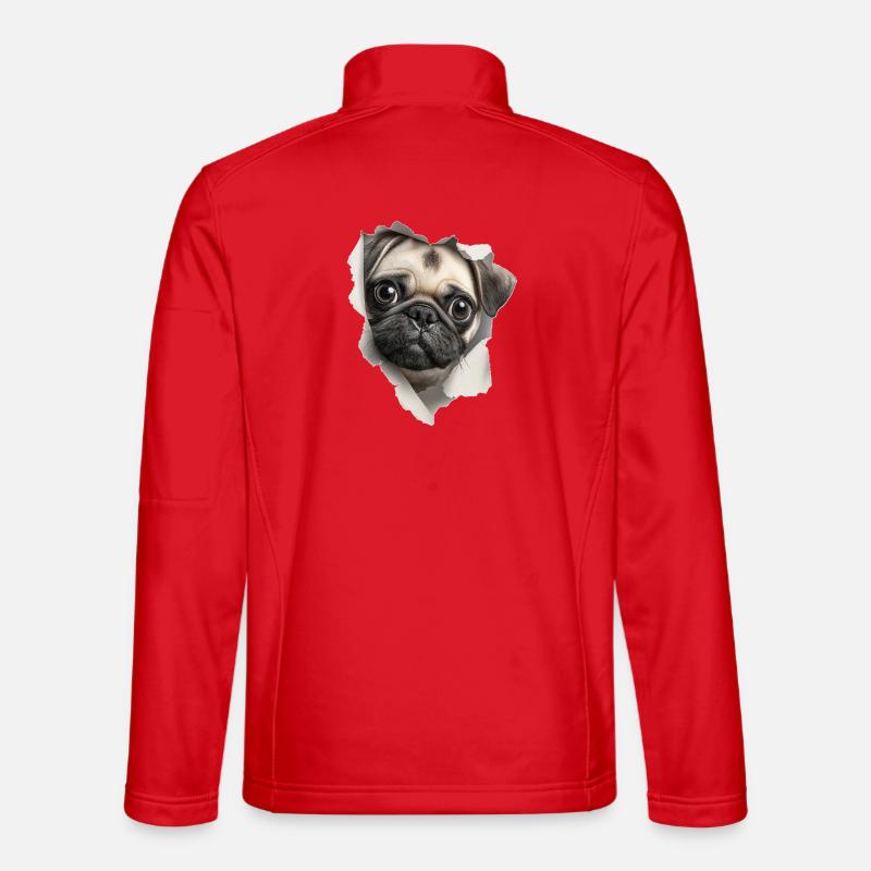 Pug - Unisex Softshell Jacket - red