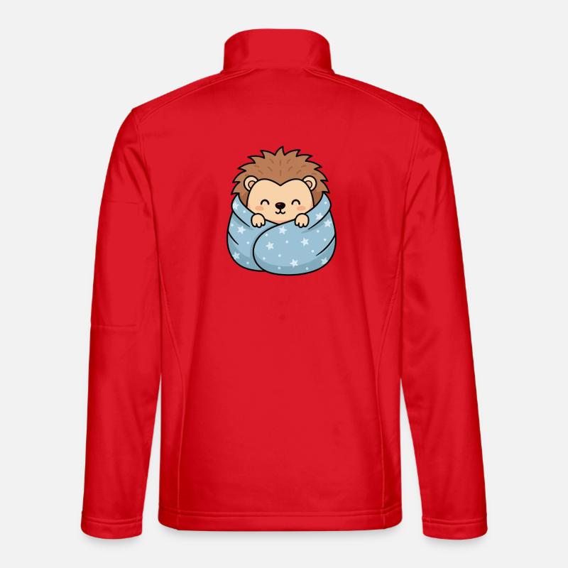 Star-hedgehog cuddle - Unisex Softshell Jacket - red