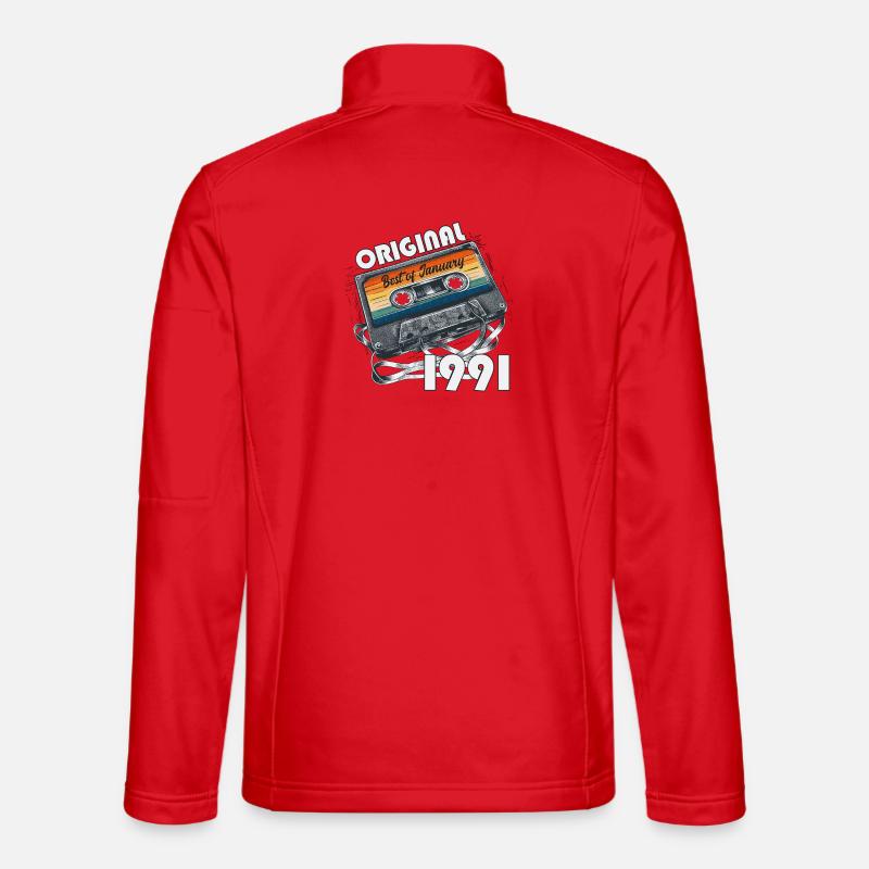 35th Birthday Cassette January 1991 - Unisex Softshell Jacket - red