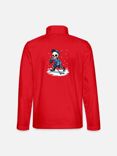 Skelett Eishockeyspieler Nummer 99 Wintersport - Unisex Softshelljacke - Rot