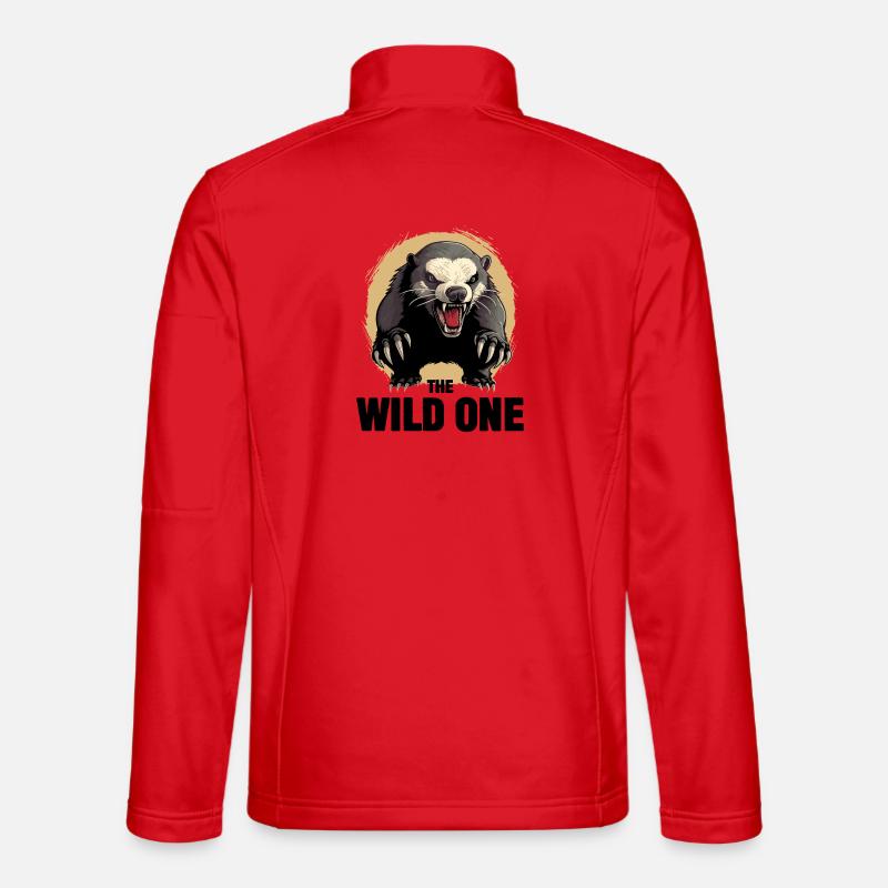 Honigdachs, der Wilde, - Unisex Softshelljacke - Rot