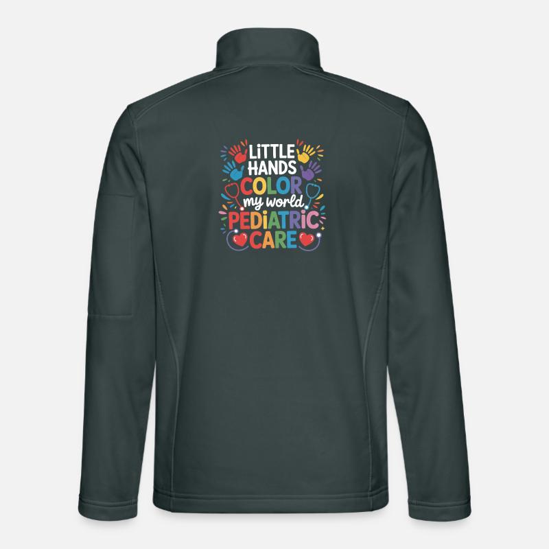 Farbenfrohe Kinderpflege Illustration Unisex Softshelljacke