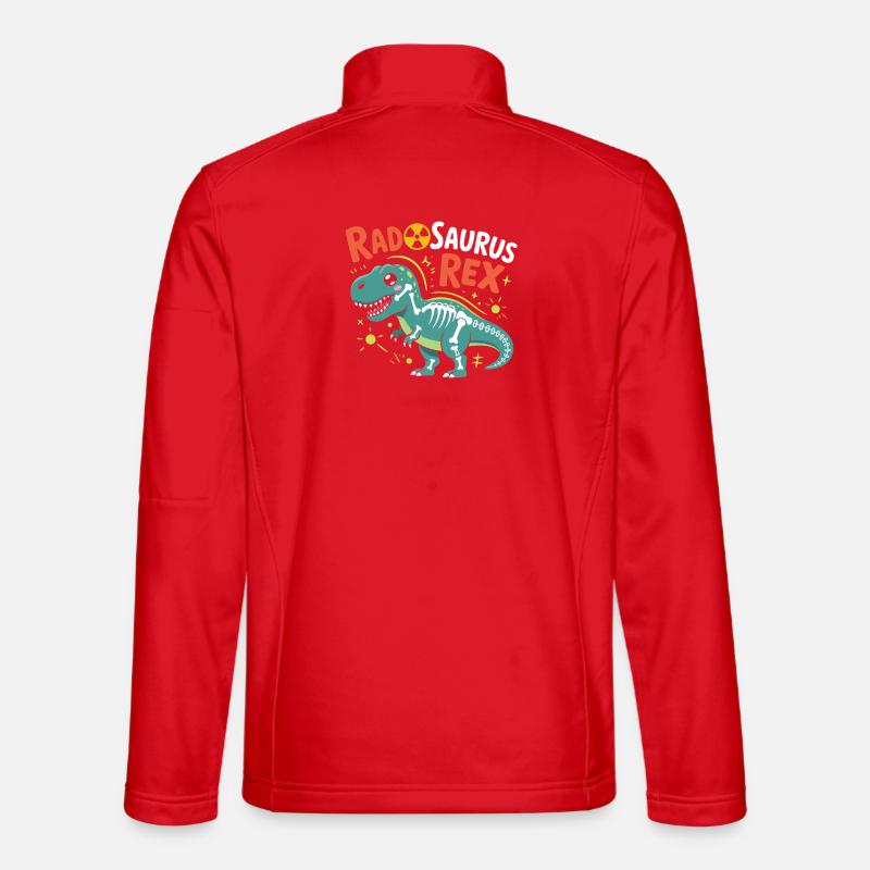 RadSaurus Rex Neon Dino - Veste en tissu softshell Unisexe - rouge