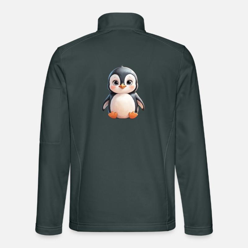 Cuddly Penguin Illustration Unisex Softshell Jacket