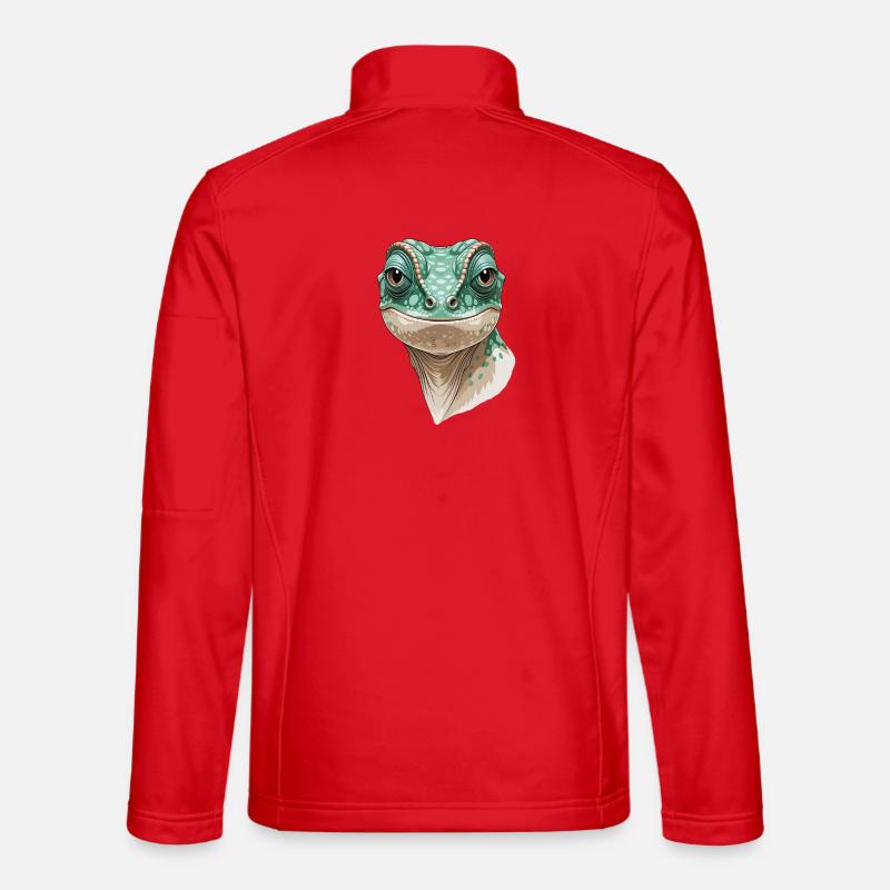 Gecko Head Illustration - Unisex Softshell Jacket - red