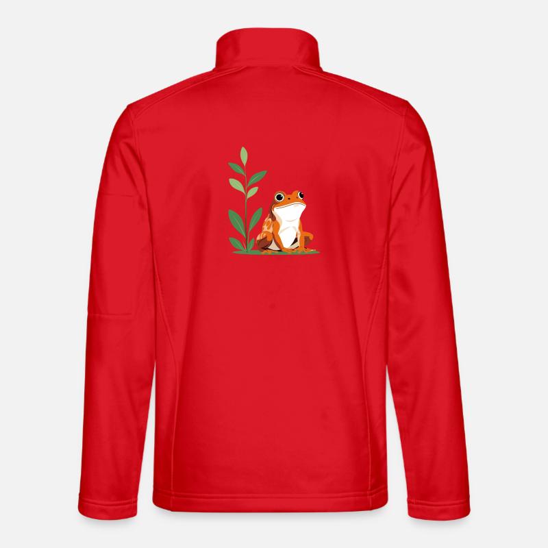 Cheerful tree frog in the green - Unisex Softshell Jacket - red