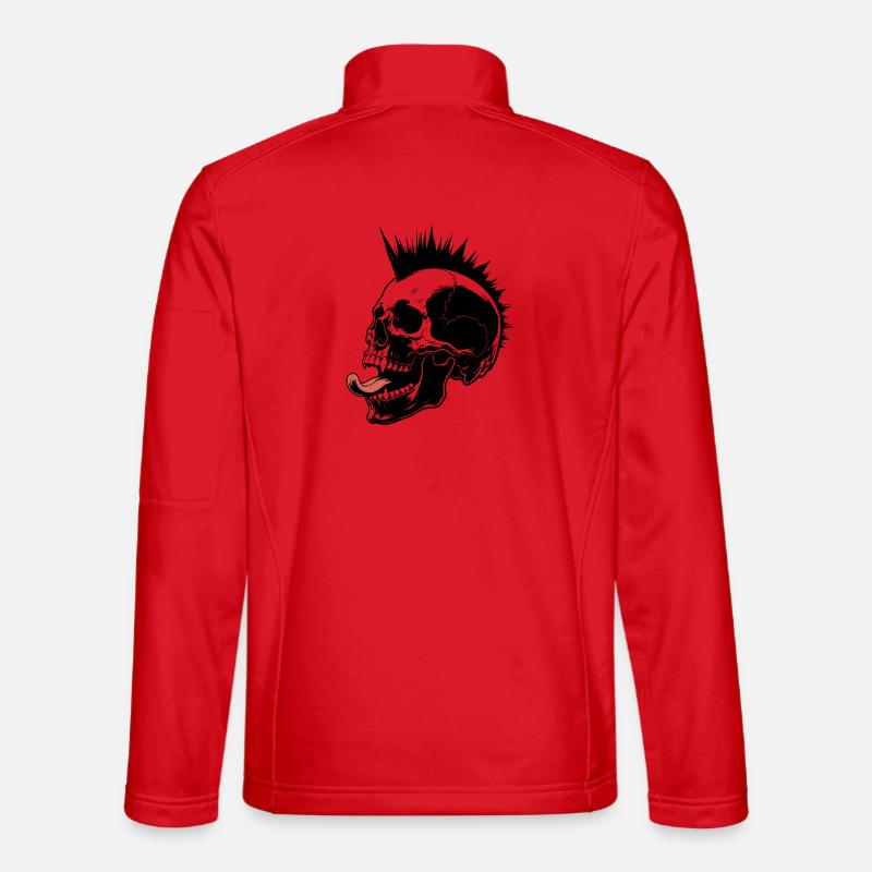Skull Mohawk Punk Rocker Totenkopf - Unisex Softshelljacke - Rot