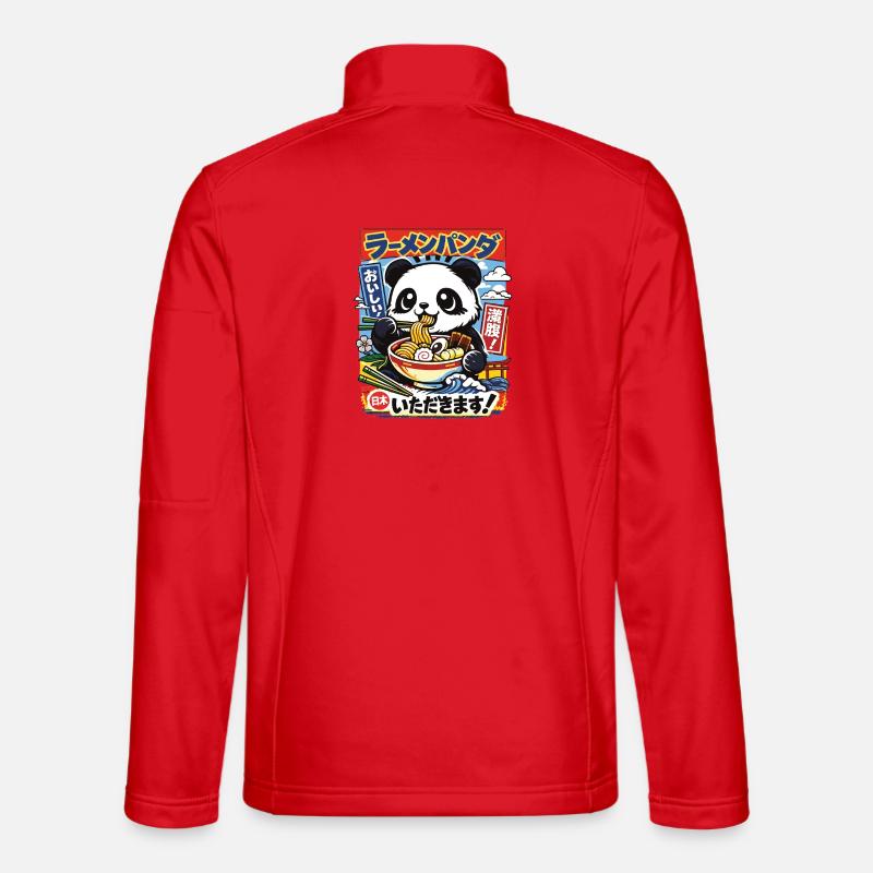 Panda de Kawaii | Ramen | Soupe de nouilles | Restauration rapide Veste en tissu softshell Unisexe