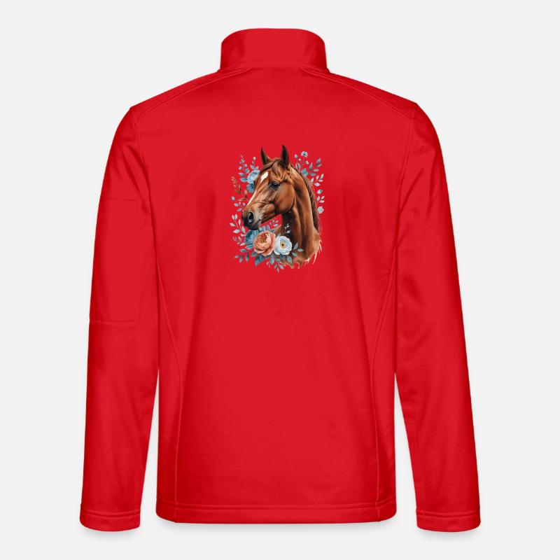Pferd mit Blumenkranz Unisex Softshelljacke