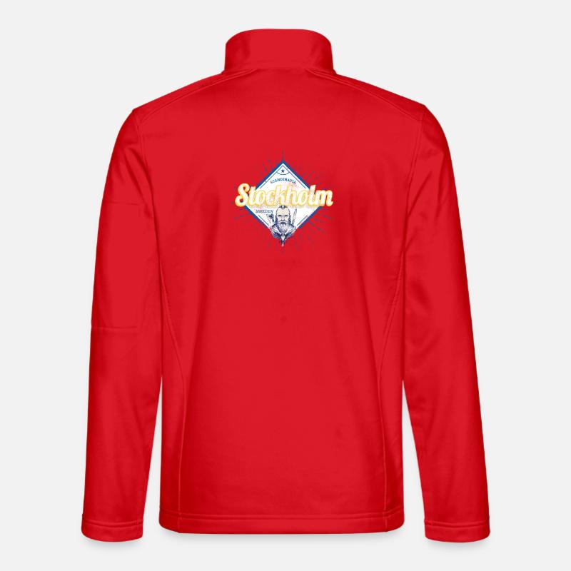 Capitale de Stockholm, Suède, souvenir viking - Veste en tissu softshell Unisexe - rouge