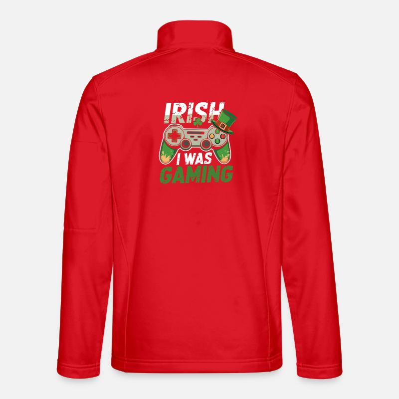 Irish Gaming I Was Gaming - Unisex Softshell Jacket - red