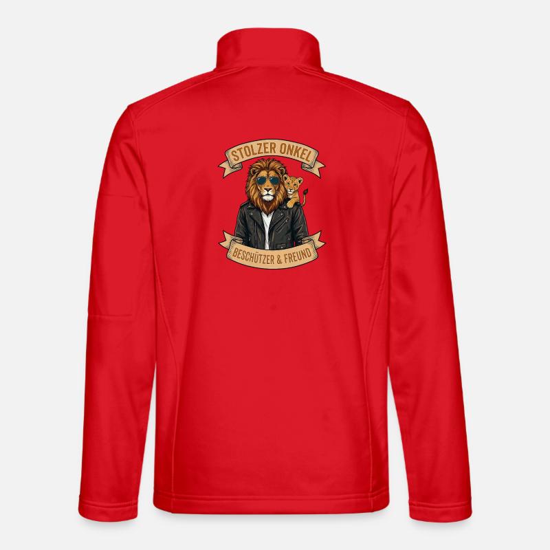 Löwenonkel: Beschützer & Freund - Unisex Softshelljacke - Rot