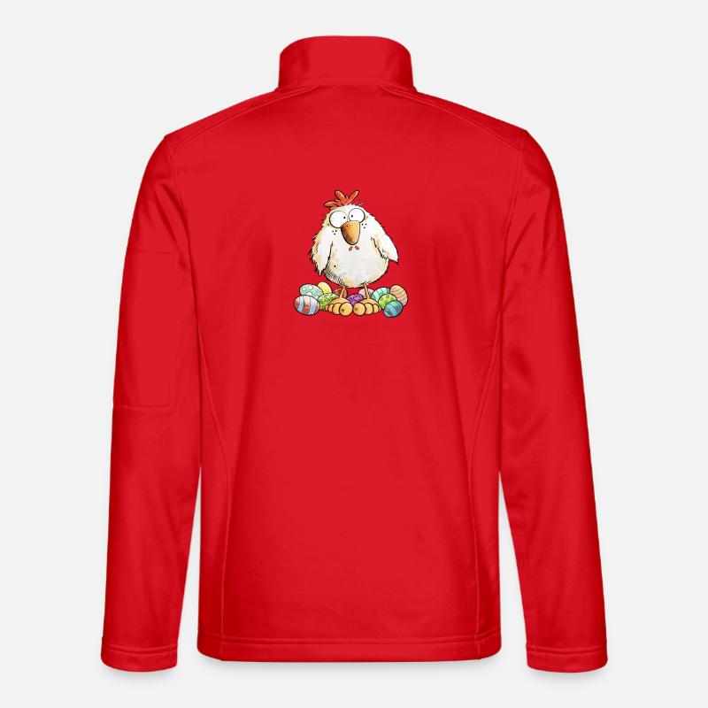 Easter Chicken with Easter Eggs Easter Motif Chickens Fan Unisex Softshell Jacket