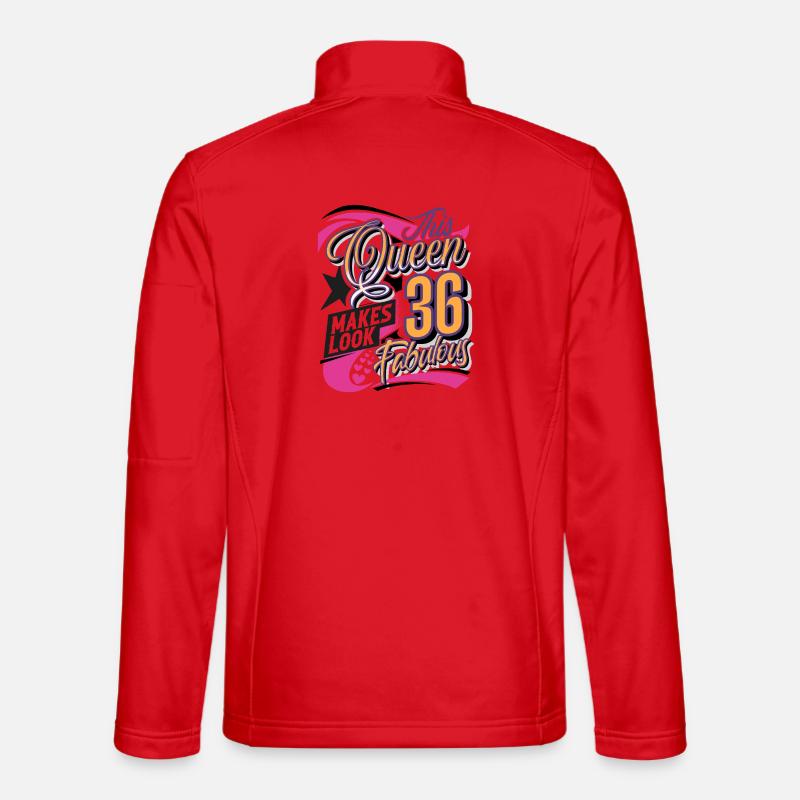 36th Birthday Queen - Unisex Softshell Jacket - red