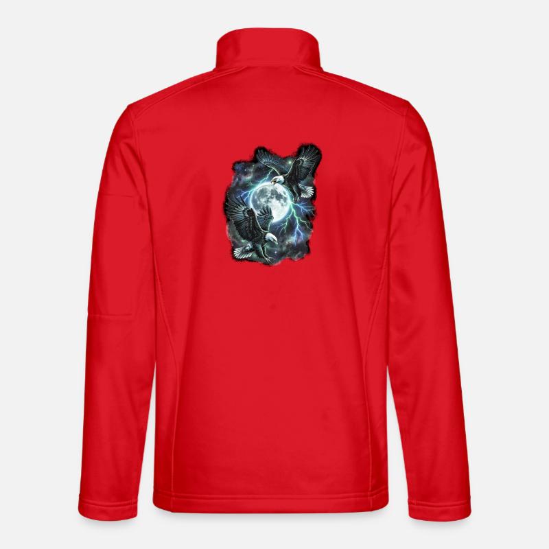 Two Wild Eagles with Moon Wildlife Designs Unisex Softshell Jacket