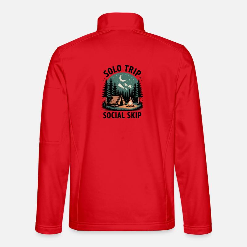 Solo statt Smalltalk | Camping Introvertiert - Unisex Softshelljacke - Rot