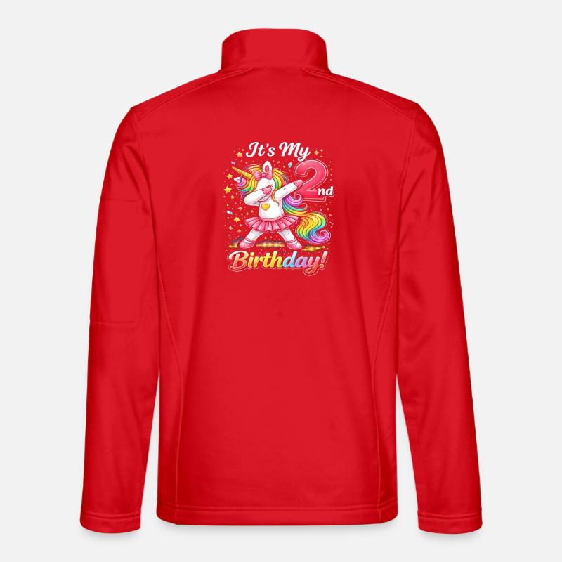 Unicorn Second Birthday Celebration Unisex Softshell Jacket