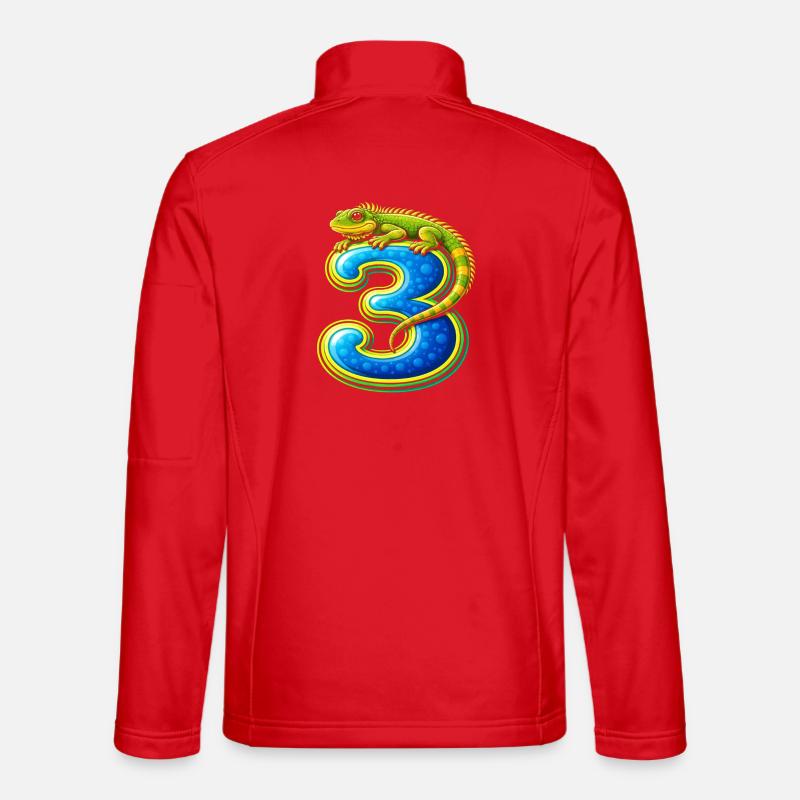 Dragon Number Three Blue - Unisex Softshell Jacket - red