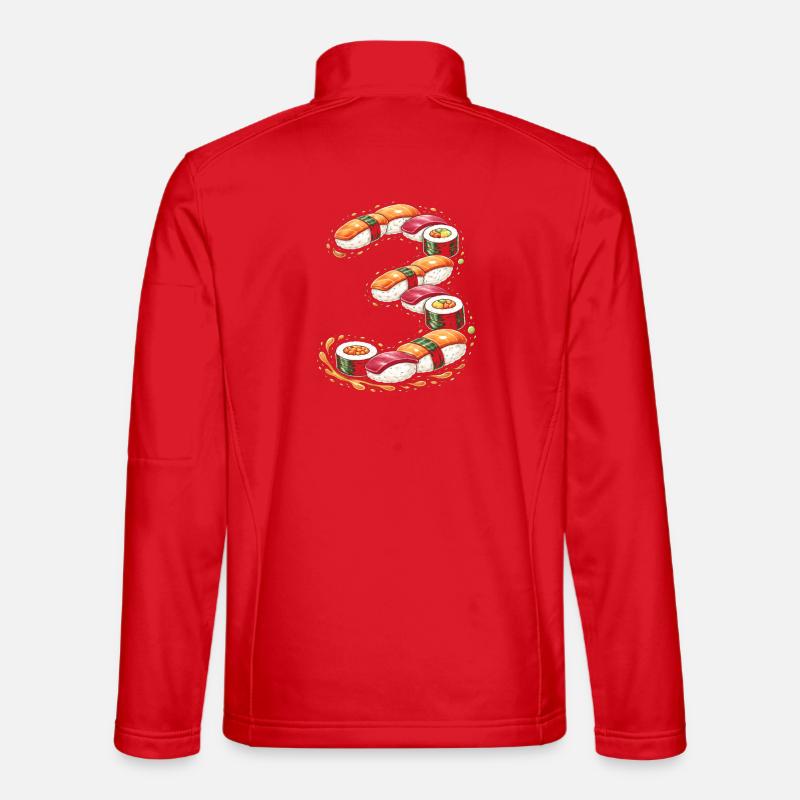 Sushi Spiral Pattern - Unisex Softshell Jacket - red