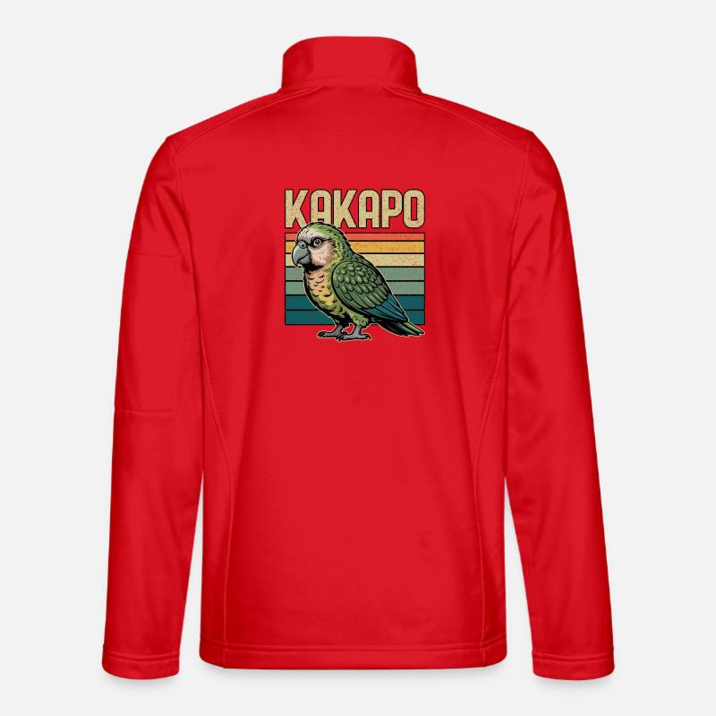 Neuseeländischer Kakapo-Papagei Papagei Retro - Unisex Softshelljacke - Rot