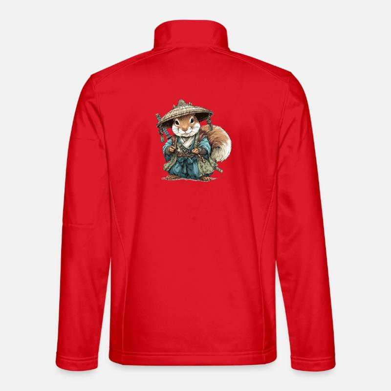 Eichhörnchen-Samurai im blauen Kimono Unisex Softshelljacke