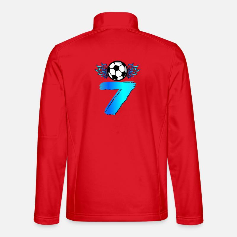 7th Birthday Seven Soccer - Unisex Softshell Jacket - red