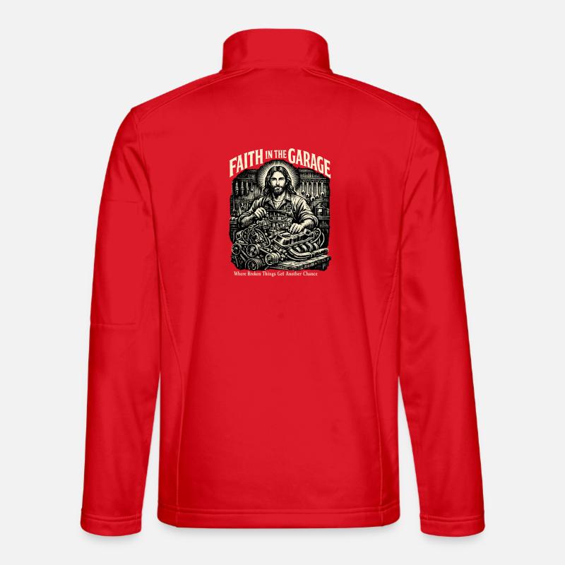 Faith in the Garage - Unisex Softshell Jacket - red