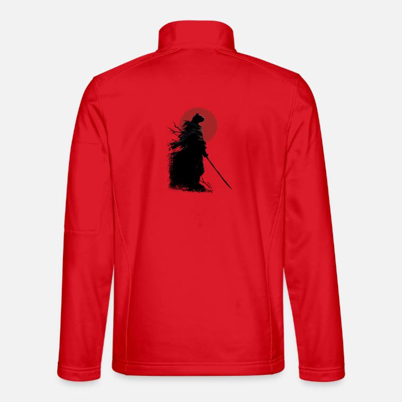 Chat samouraï - Veste en tissu softshell Unisexe - rouge