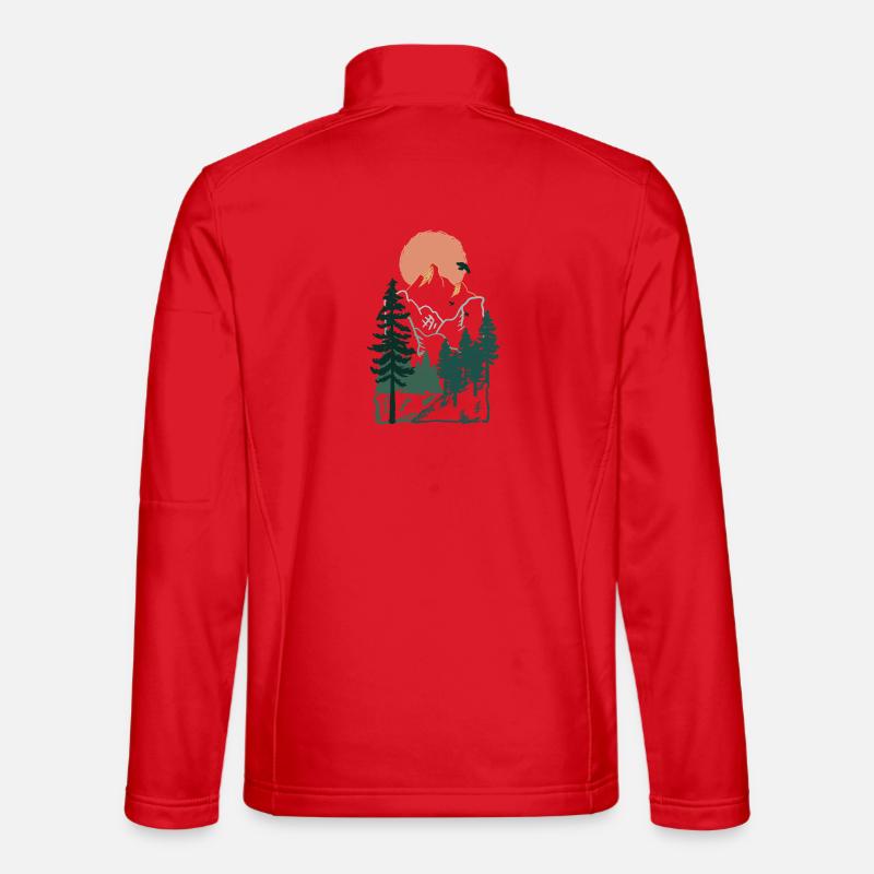 Natur Wald Berg Baum Geschenkidee Unisex Softshelljacke