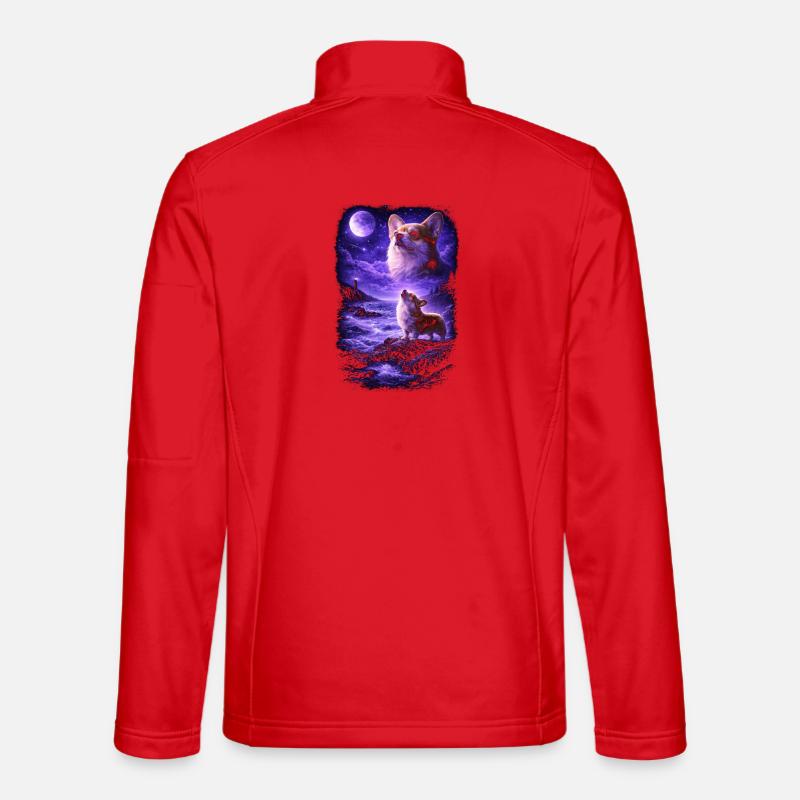 Dog Mom Dog Dad - Unisex Softshell Jacket - red
