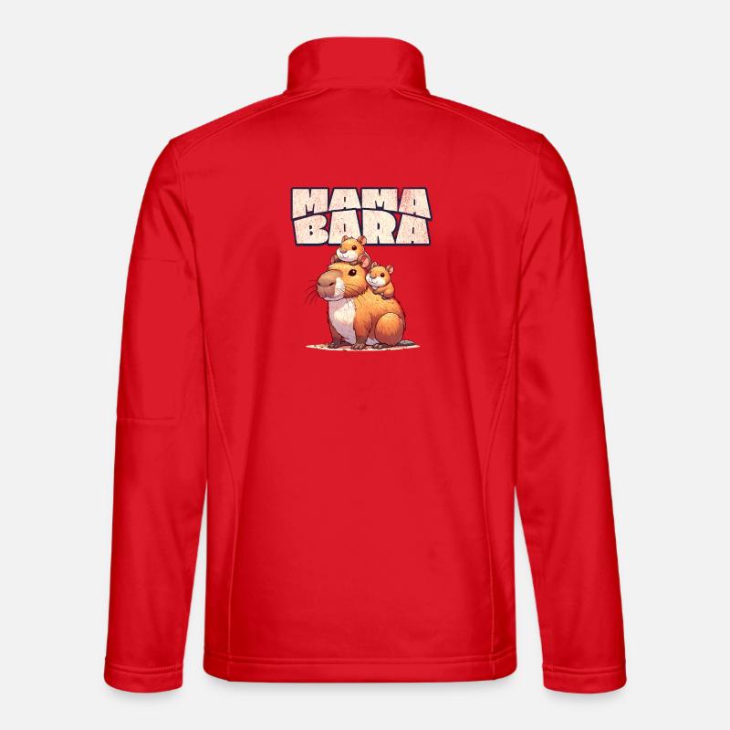Mama Bara Capybara - Veste en tissu softshell Unisexe - rouge
