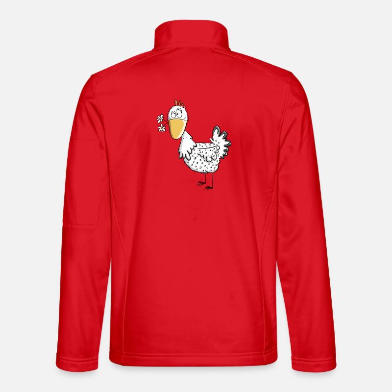 Happy Henne mit Gänseblümchen I Huhn Comic Design Unisex Softshelljacke
