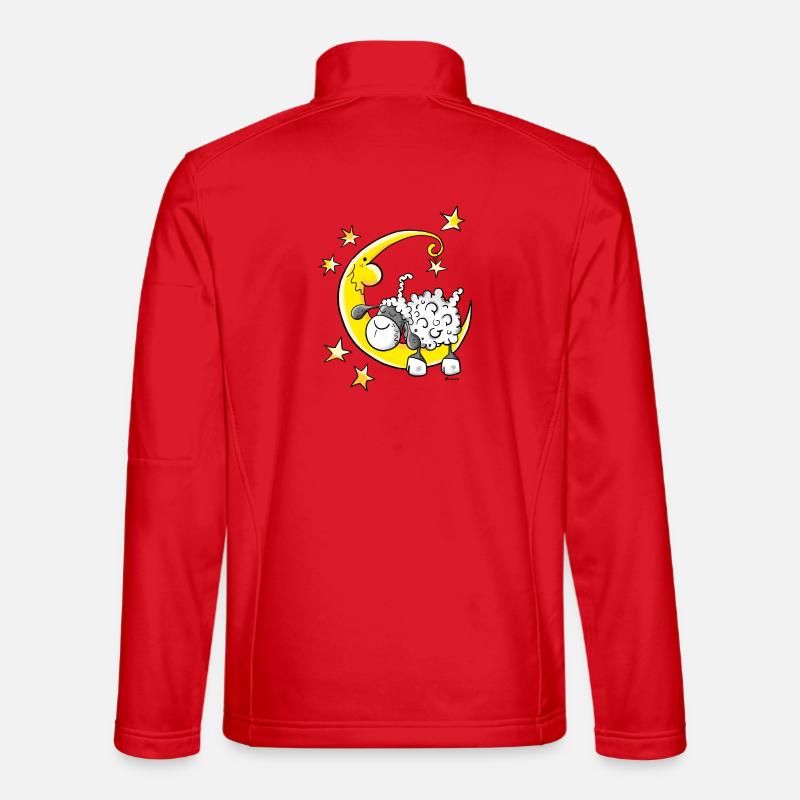 Schaf im Mond - Unisex Softshelljacke - Rot
